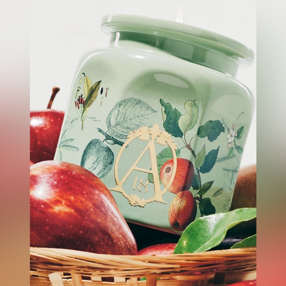 NEW NWT Anthropologie Apothecary 18 spice Orchard woods Ceramic Jar candle